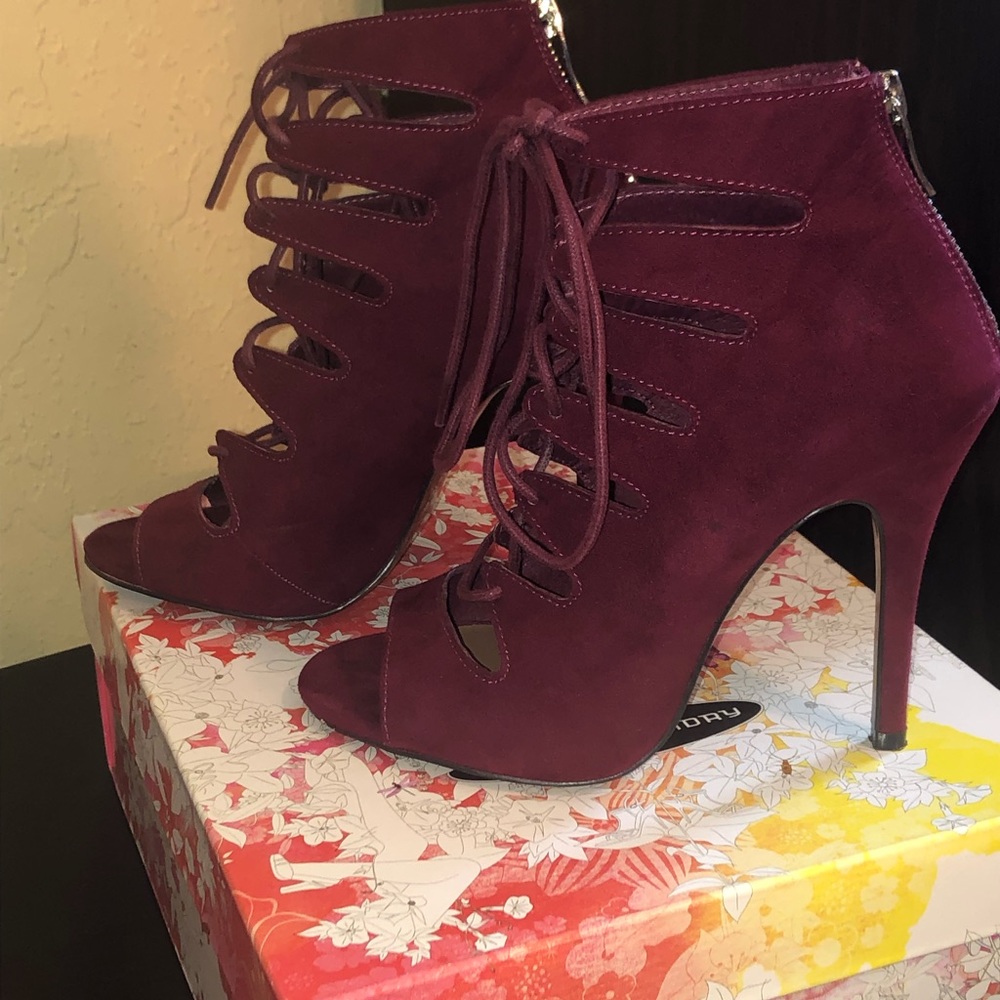 Chinese Laundry open toe lace up heel size 7 - Picture 3 of 5